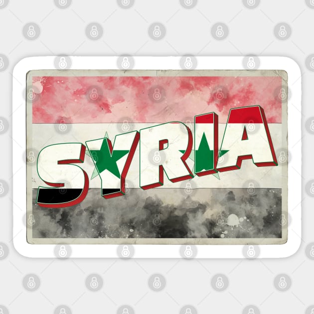 Syria Vintage style retro souvenir Sticker by DesignerPropo